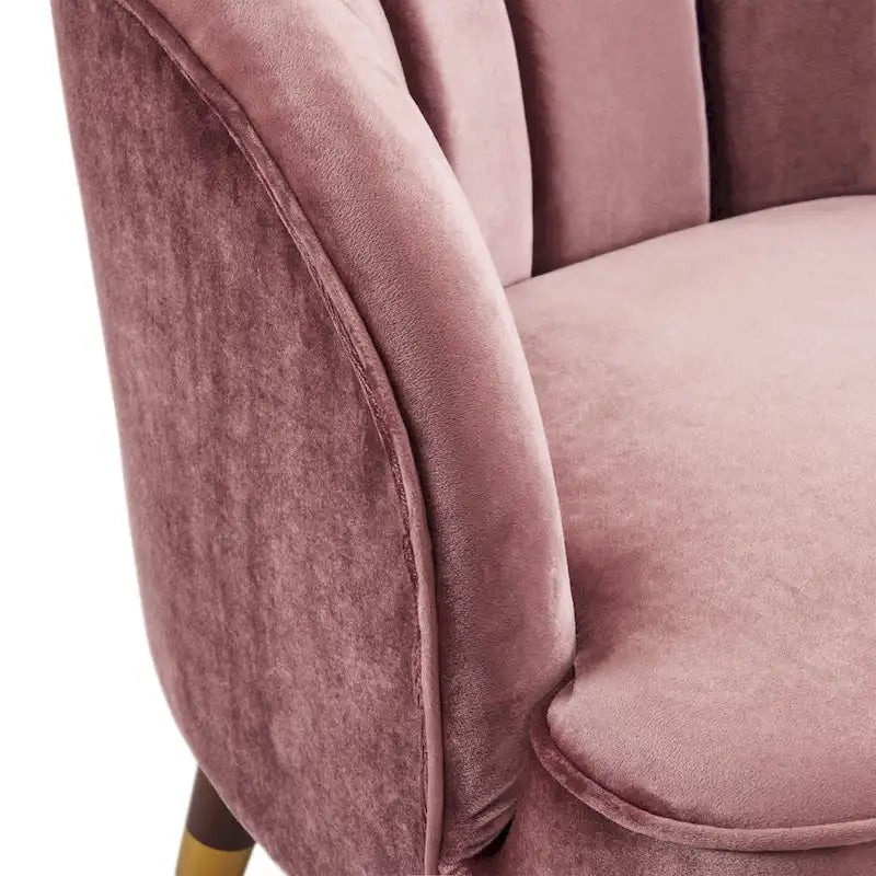 Geschwungener Clubsessel im Mid-Century-Modern-Stil aus Samt und Bouclé mit ausgestellten Holzbeinen