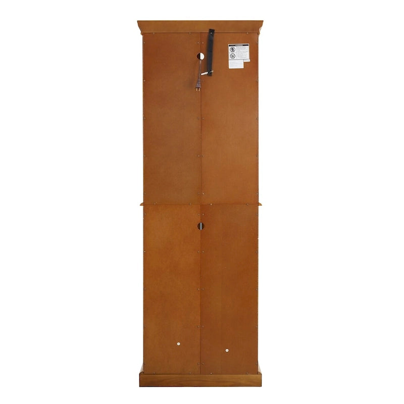 Lighted Display Cabinet with Tempered Glass Doors and Adjustable Shelves, Oak/Walnut/Cherry