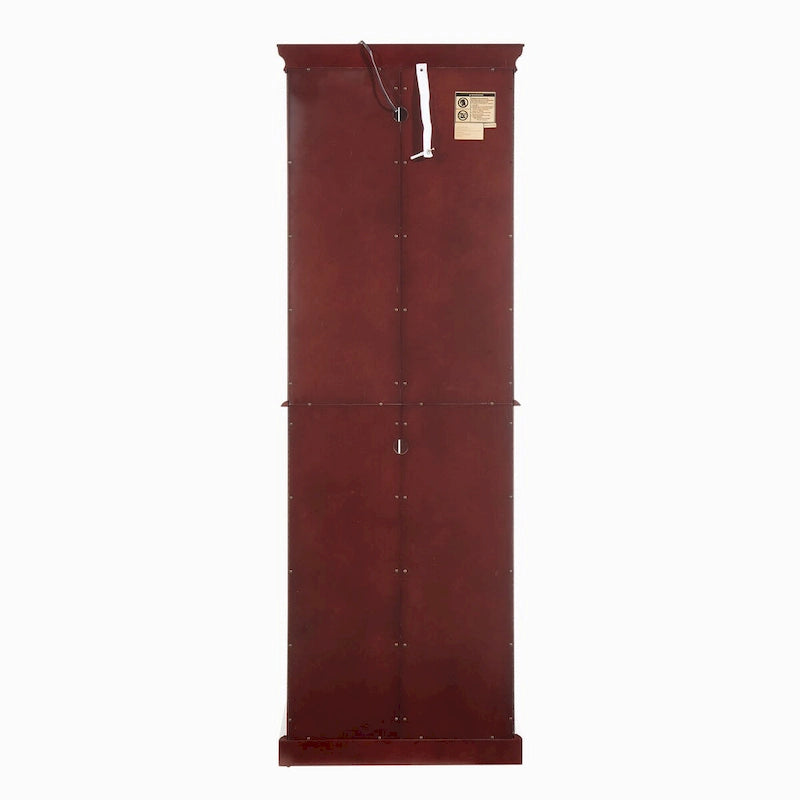 Lighted Display Cabinet with Tempered Glass Doors and Adjustable Shelves, Oak/Walnut/Cherry