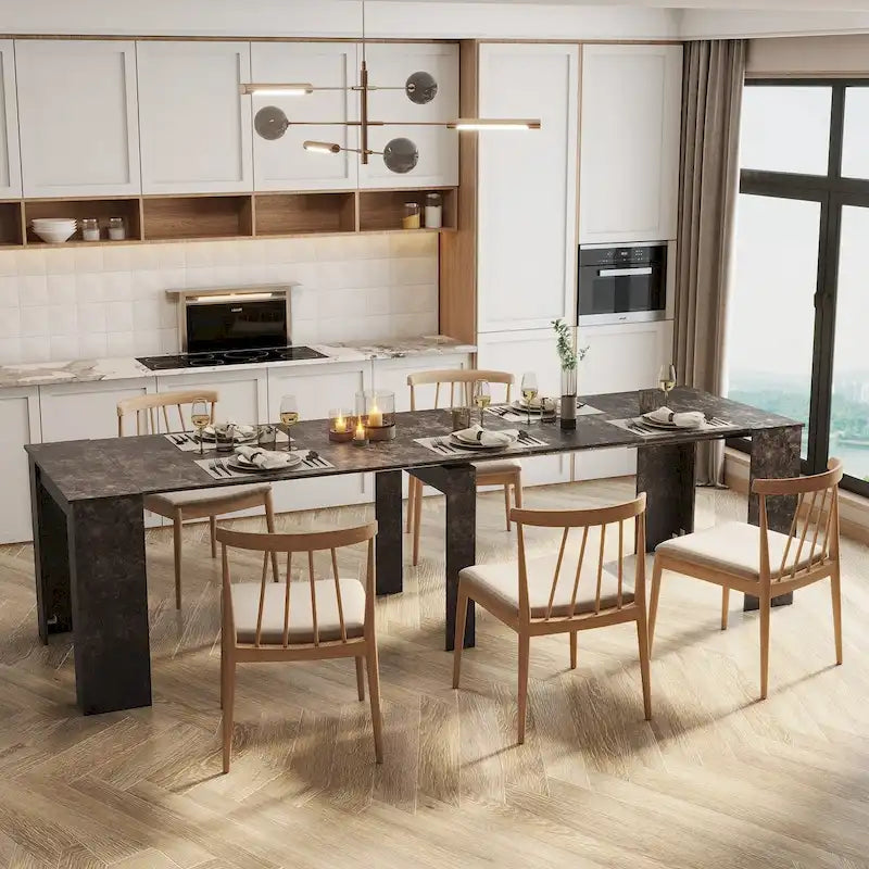 Extendable Console Dining Table Multi-Color Chipboard MDF Modern Style