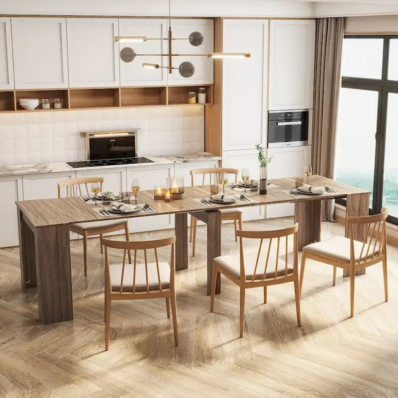 Extendable Console Dining Table Multi-Color Chipboard MDF Modern Style