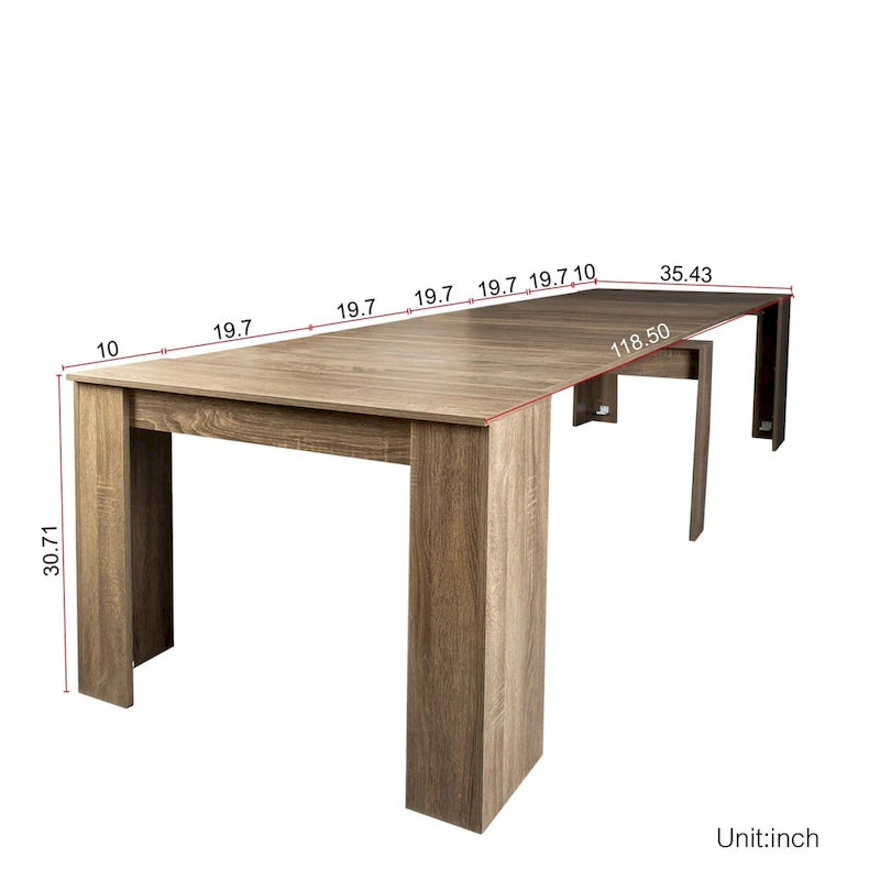 Extendable Console Dining Table Multi-Color Chipboard MDF Modern Style