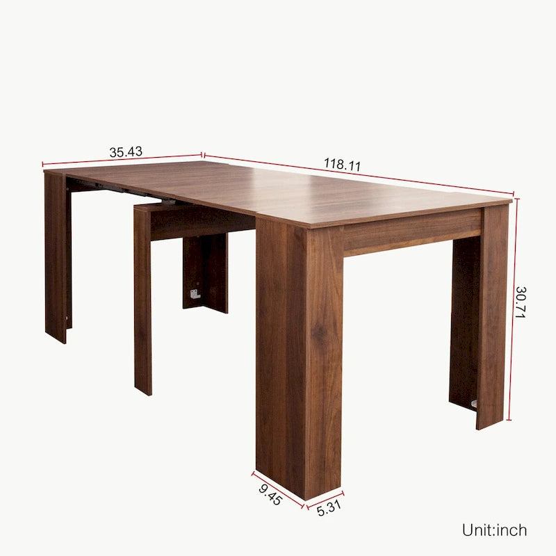 Extendable Console Dining Table Multi-Color Chipboard MDF Modern Style