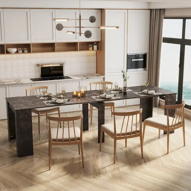 Extendable Console Dining Table Multi-Color Chipboard MDF Modern Style