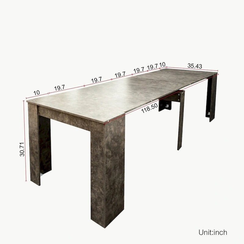 Extendable Console Dining Table Multi-Color Chipboard MDF Modern Style