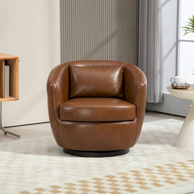 360° Swivel Barrel Accent Chair with Hidden Storage, Multi-Color Options