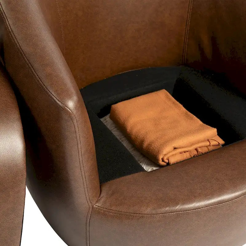 360° Swivel Barrel Accent Chair with Hidden Storage, Multi-Color Options