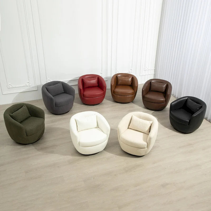 360° Swivel Barrel Accent Chair with Hidden Storage, Multi-Color Options