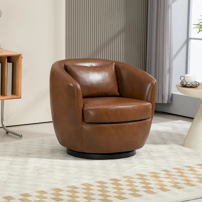 360° Swivel Barrel Accent Chair with Hidden Storage, Multi-Color Options