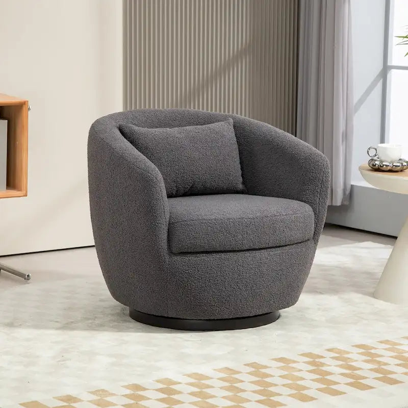 360° Swivel Barrel Accent Chair with Hidden Storage, Multi-Color Options