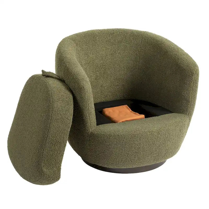 360° Swivel Barrel Accent Chair with Hidden Storage, Multi-Color Options