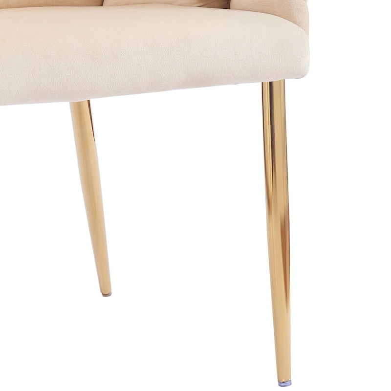 Fauteuil d’appoint en velours avec pieds en métal doré, bleu beige rose