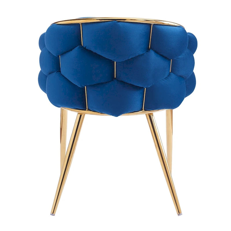 Fauteuil d’appoint en velours avec pieds en métal doré, bleu beige rose