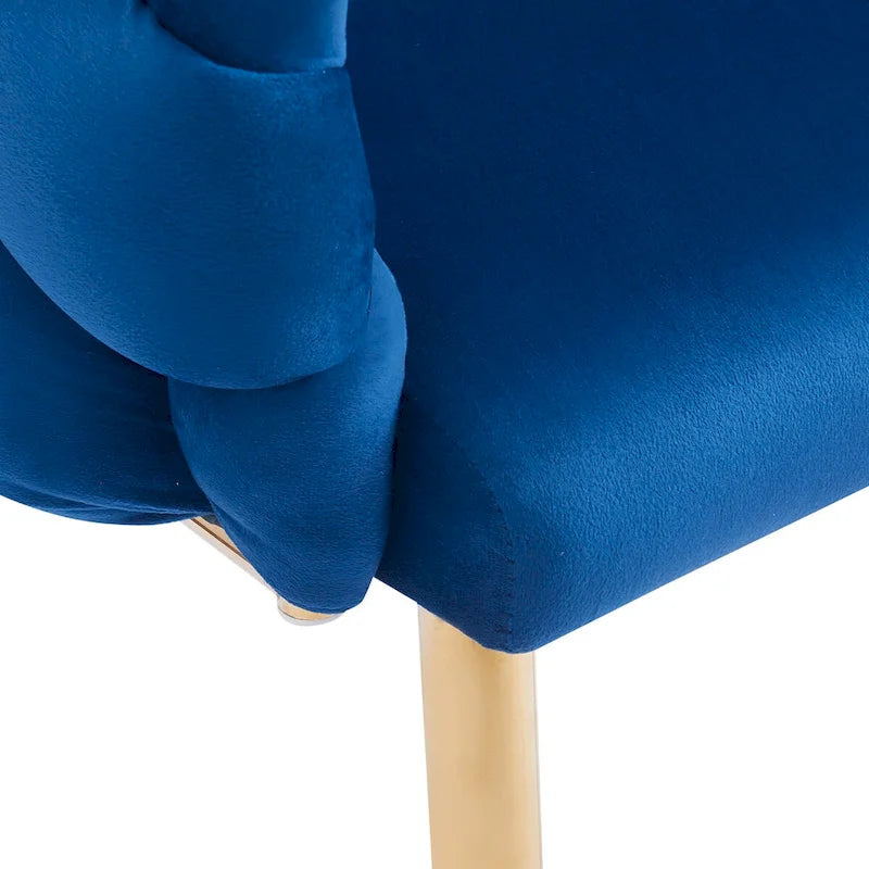 Fauteuil d’appoint en velours avec pieds en métal doré, bleu beige rose